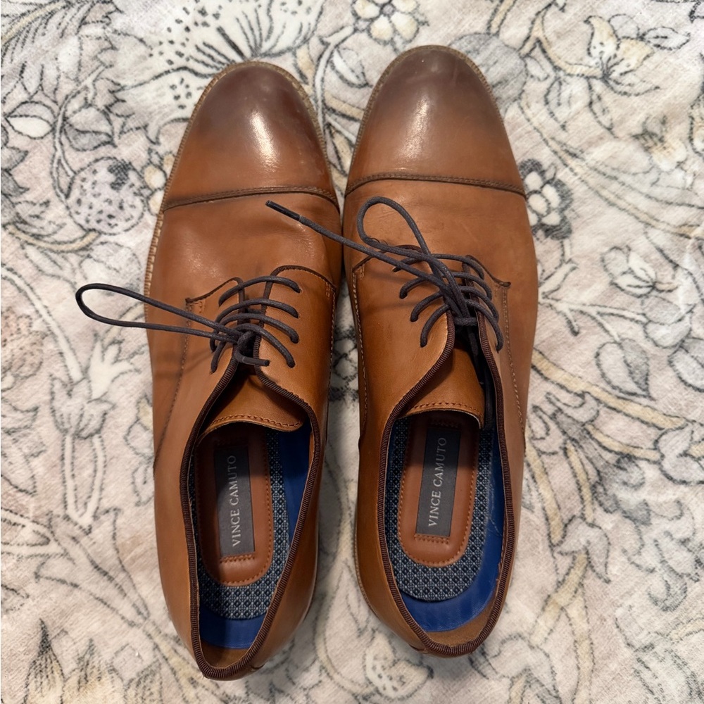 Vince Camuto Tan Leather Men's Oxfords